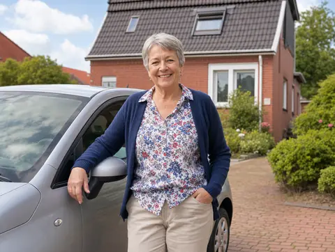 Verkäufer aus Delbrück mit dem verkauften Fahrzeug